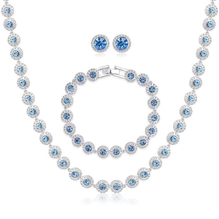 Stunning tennis set With Necklace, Bracelet, And Earrings image 1